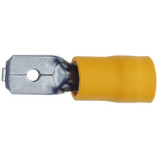Flachstecker isoliert Ferratec 6.3x0.8/4-6mm² gelb Messing verzinnt - 100 Stück