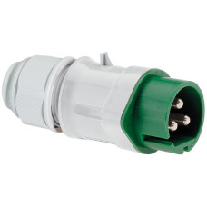 Stecker CEE Bals 3P 32A <50V 4h grün IP44 vernickelt Schraubklemme