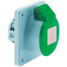 EB-Steckdose CEE Bals 3P 32A <50V 4h grün IP44 vernickelt SK ger.