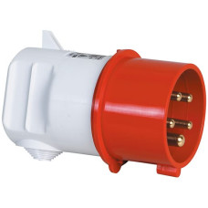 Stecker CEE Bals 5P 16A 400V 6h rot IP44 vernickelt SK.abgewinkelt