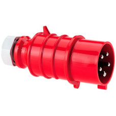 Stecker CEE Bals 5P 16A 400V 6h rot IP44 vernickelt QC.TE-Plus