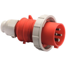 Stecker CEE Bals 4P 32A 400V 6h rot IP67 vernickelt QC.TE-Plus