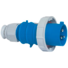 Stecker CEE Bals 3P 16A 230V 6h blau IP67 vernickelt QC.TE-Plus
