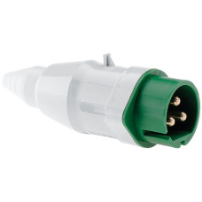 Stecker CEE Bals 2P 16A <25V ohne Nut grün IP44 vernickelt Schraubklemme
