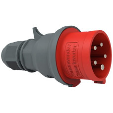 Stecker CEE Bals 5P 32A 400V 6h rot IP44 vernickelt QC.Phasenw.