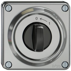 UP-Schwenktaster ELEMENT SNAPFIX 1P 1S 16A 400V 0<-1 87x87x56mm aluminium