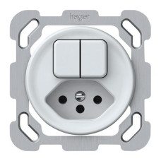 UP-Kombination origin 2xTasten 2CO+T13 1P 0<1 10A 230V 77x77mm weiss