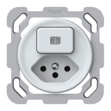 UP-Kombination origin 1xTaste beleuchtet 1CO+T13 1P 0<1 10A 230V 77x77mm weiss