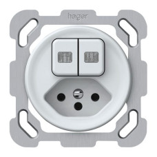 UP-Kombination origin 2xTasten 2xbel.2CO+T13 1P 0<1 10A 230V 77x77mm weiss