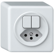 AP-Kombination origin 2xTasten 2CO+T13 1P 0<1 10A 230V 88x88x54mm weiss