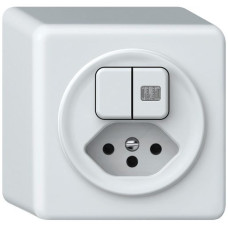 AP-Kombination origin 2xTasten bel.2CO+T13 1P 0<1 10A 230V 88x88x54mm weiss AP-Kombination origin 2xTasten bel.2CO+T13 1P 0<1 10A 230V 88x88x54mm weiss