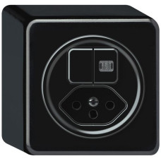 AP-Kombination origin 2xTasten bel.2CO+T13 1P 0<1 10A 230V 88x88x54mm schwarz AP-Kombination origin 2xTasten bel.2CO+T13 1P 0<1 10A 230V 88x88x54mm schwarz