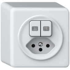 AP-Kombination origin 2xTasten 2xbel.2CO+T13 1P 0<1 10A 230V 88x88x54mm weiss AP-Kombination origin 2xTasten 2xbel.2CO+T13 1P 0<1 10A 230V 88x88x54mm weiss