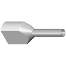 Zwillings-Aderendhülse Ferratec DIN 0.5mm²/8mm isoliert weiss 100 Stück