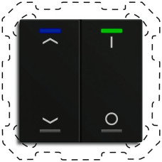 EB-Taster KNX RGBW MDT BE-TAL600216.C1 2T/4B schwarz matt "Jalousie"-"I/O"