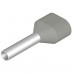 Zwillings-Aderendhülse WM H isol.0,75mm² 14mm grau DIN lose - 500 Stück