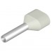 Zwillings-Aderendhülse WM H isol.0,75mm² 14mm weiss Beutel - 500 Stück