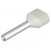 Zwillings-Aderendhülse WM H isol.0,75mm² 16mm weiss Beutel - 500 Stück