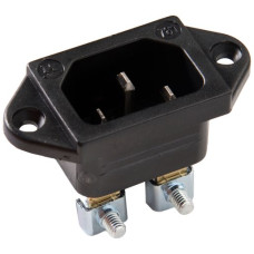 EB-Apparatestecker Typ C14 (E) ELBRO 10A 230VAC max.70°C 6.3mm schwarz IP20