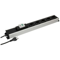 Steckdosenleiste MH POWER LINE 10A 5×T13 1.5m grau-schwarz mit FI 25A/30mA