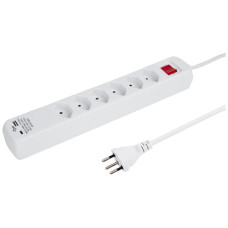 Steckdosenleiste POWER EASY 6×T13 1×USB-A 1×USB-C mit Schalter 1.5m weiss