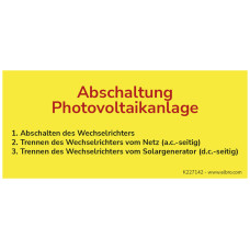 Kleber gelb "Ausschaltung"