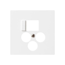 Frontplatte 3×Koax+1×RJ45 kallysto Multimedia R&M weiss