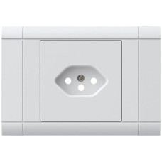 EB-Frontset kallysto für Einbausteckdose 1xTyp 13 Abdeckrahmen steckbar weiss