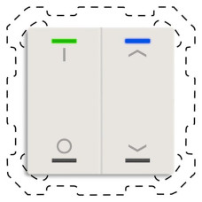 KNX Taster Light 60 CH 2-fach, RGBW, Temperatursensor, Weiss, Schalten Jalouise