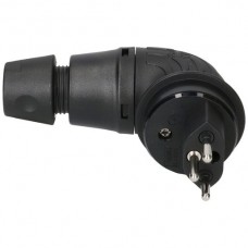 Stecker TH55 Typ 13 MH 90° IP55 10A 250V für Kabel Ø 6.5…14mm schwarz