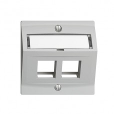 Montageset EDIZIOdue F mit Schrägauslasshaube, für 2 x Keystone, hellgrau