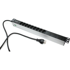 Steckdosenleiste Excel PDU 19" MH 9×T13 1HE 3×1.5mm² 3m alu-schwarz