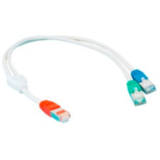 Y-Patchkabel MCS LAN/TEL 1m 1xStecker grün 1xStecker blau