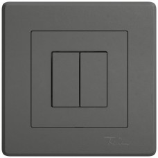 UP-Bedienaufsatz zu Druckschalter EDIZIO.liv Wiser SNAPFIX 2-Kanal  WLAN 2T dunkelgrau W A GMI A