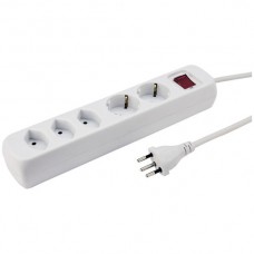 Steckdosenleiste POWER EASY 3×T13 2×CEE 7/4 mit KS+Schalter 1,5m
