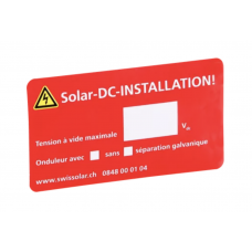 Kleber «Solar-DC-ANLAGE» französisch