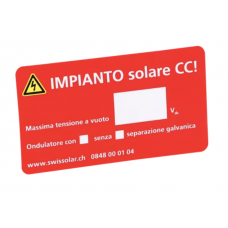 Kleber «Solar-DC-ANLAGE» italienisch