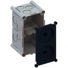 UP-Einlasskasten 2×1 Agro 650°C mit Schutzdeckel, M20/25, grau