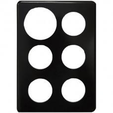 Abdeckplatte,3x2,206x146, schwarz 5xØ43+58mm
