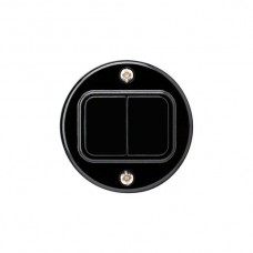 UP-Frontset basico schwarz mit Druckknopf 2-fach Ø43mm für Schalter