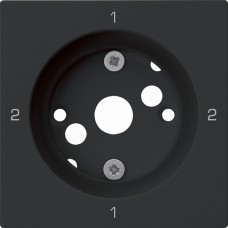 Frontplatte 1-2-1-2 schwarz kallysto 60x60 für Drehschalter