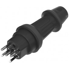 Kupplungsstecker TH55 T15 MH IP55, 10A 250/440V für Kabel-Ø 6-14mm, schwarz-anthrazit