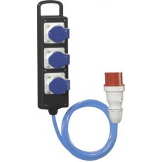Kleinverteiler Hartgummi IP44 3xCEE 16A 3P, Stecker CEE 16A