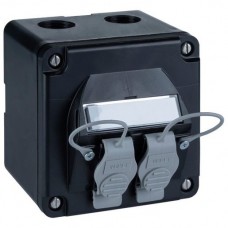 AP-Anschlussdose R&M 2×Cat6A IP67 schwarz