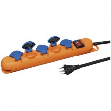 Steckdosenleiste STEBA STRONG 5xT13 3m Gdv 3x1.5mm² orange mit Schalter IP44 