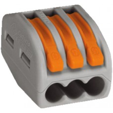 Leuchtensteckklemme Wago 3P 0,08-4mm² - 50 Stück