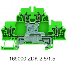 Mehrstock-Reihenklemme Weidmüller ZDK 2.5PE Zugfeder 2.5mm² 2 Etagen grün-gelb