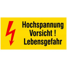 Klebeschild "Hochspannung"