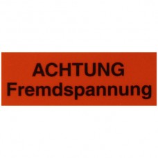 Klebeschild Achtung Fremdspannung