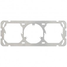 Befestigungsplatte Hager Gr.I-I-I 77×197mm 52mm + 2x3xT13 + 52mm Aluminium